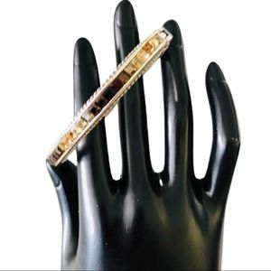 Brighton hinged bracelet.  Silver and tan and browns.